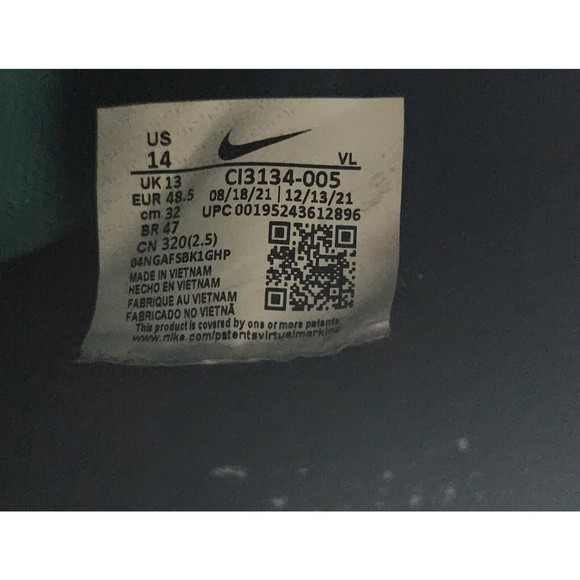 Nike Force Zoom Trout 7 Black Dynamic Baseball Cleats CI3134-005 Mens Size 14 - Picture 8 of 8